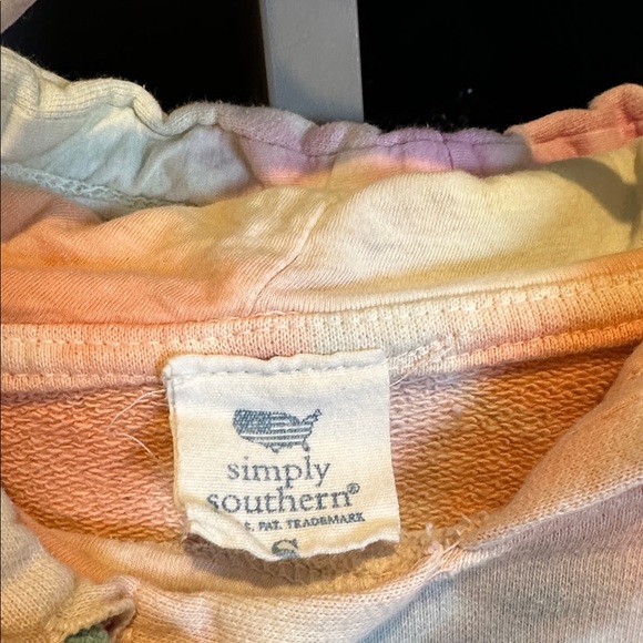 Simply Southern multicolored tie dye long sleeve hoodie size S - Picture 2 of 3